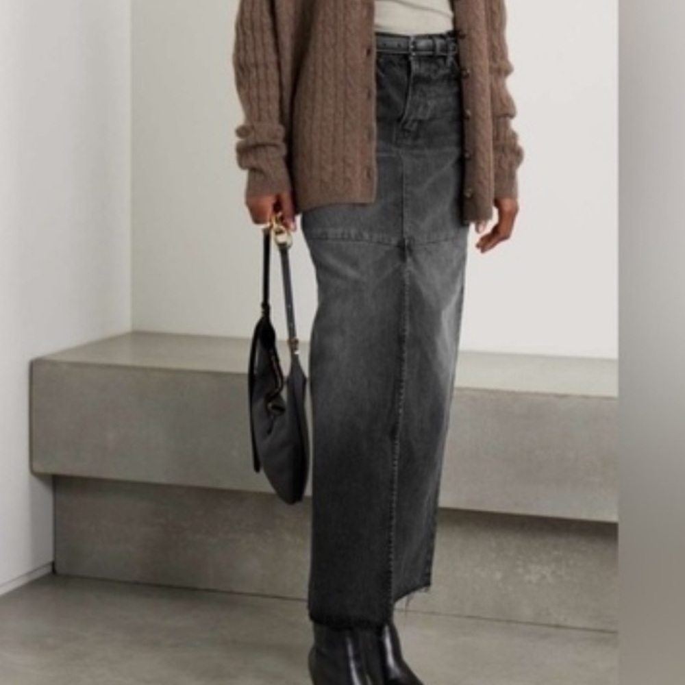 Reformation Tazz Paneled Organic Denim Skirt
